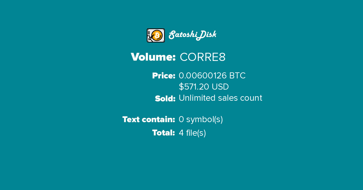 Pay And Get Files From Volume CORRE8 SatoshiDisk Pay and get files from volume corre8 satoshidisk
